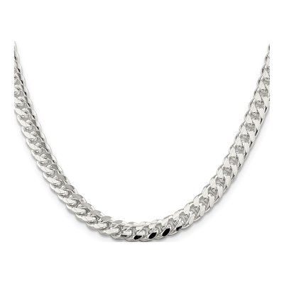 Sterling Silver 7mm Diamond-Cut Domed Curb Chain – view 2