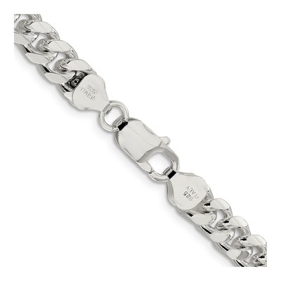 Sterling Silver 7.35mm Diamond-Cut Domed Curb Chain – view 3