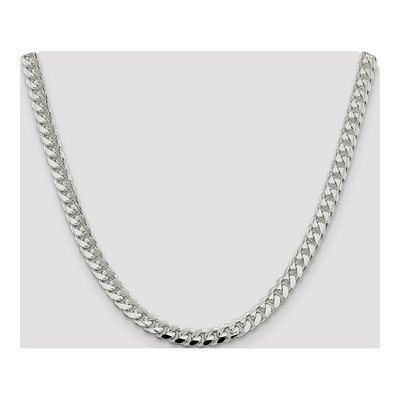 Sterling Silver 7.35mm Diamond-Cut Domed Curb Chain – view 4