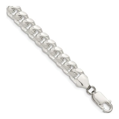 Sterling Silver 7.35mm Diamond-Cut Domed Curb Chain Bracelet