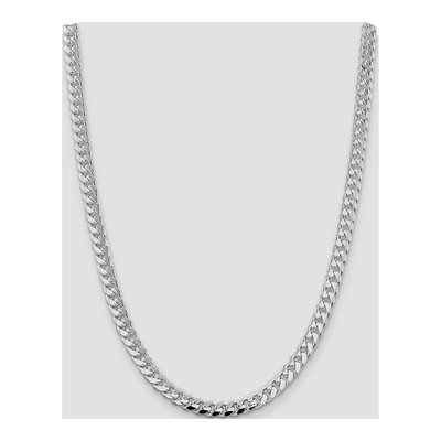 Sterling Silver 7.35mm Diamond-Cut 24-Inch Domed Curb Chain – view 4