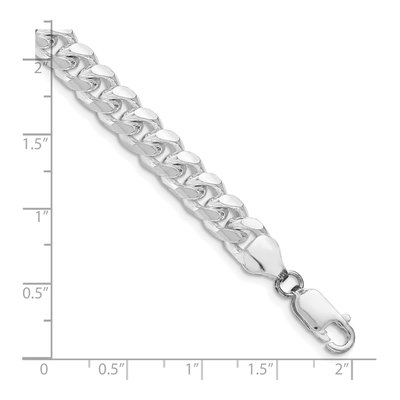 Sterling Silver 7.35mm Diamond-Cut Domed Curb Chain Bracelet – view 3