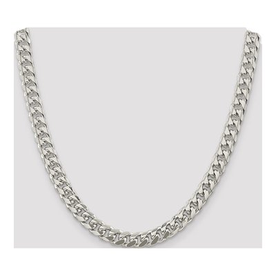 Sterling Silver 8.5mm Diamond-Cut Domed Curb Chain – view 4