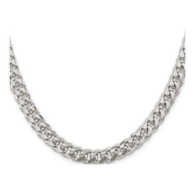 Sterling Silver 8.5mm Diamond-Cut Domed Curb Chain – view 2