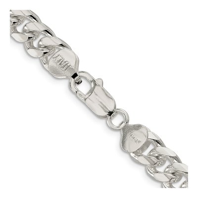 Sterling Silver 8.5mm Diamond-Cut Domed Curb Chain – view 3