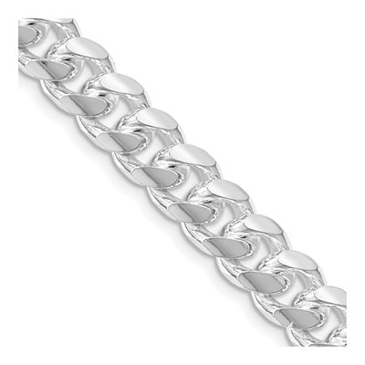 Sterling Silver 8.5mm Diamond-Cut Domed Curb Chain