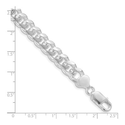 Sterling Silver 8.5mm Diamond-Cut Domed Curb Chain Bracelet – view 4