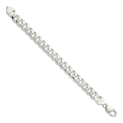 Sterling Silver 10.5mm Diamond-Cut Domed Curb Chain Bracelet – view 2