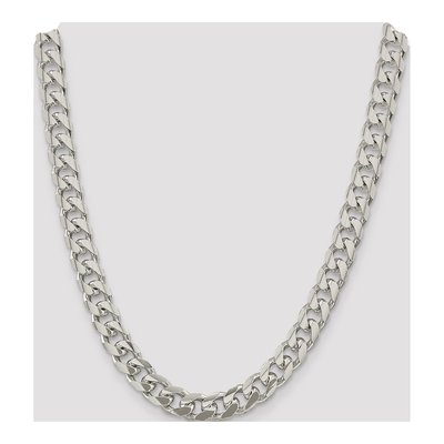 Sterling Silver 10.5mm Diamond-Cut Domed Curb Chain – view 4