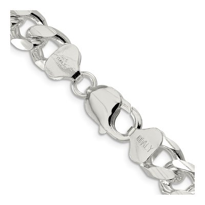 Sterling Silver 10.5mm Diamond-Cut Domed Curb Chain – view 3