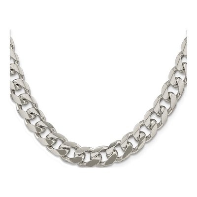 Sterling Silver 10.5mm Diamond-Cut Domed Curb Chain – view 2