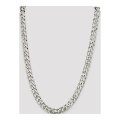 Sterling Silver 10.5mm Diamond-Cut Domed Curb Chain – view 4