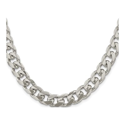 Sterling Silver 10.5mm Diamond-Cut Domed Curb Chain – view 2