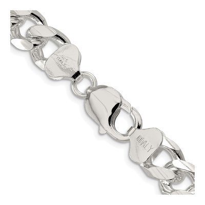 Sterling Silver 10.5mm Diamond-Cut Domed Curb Chain – view 3