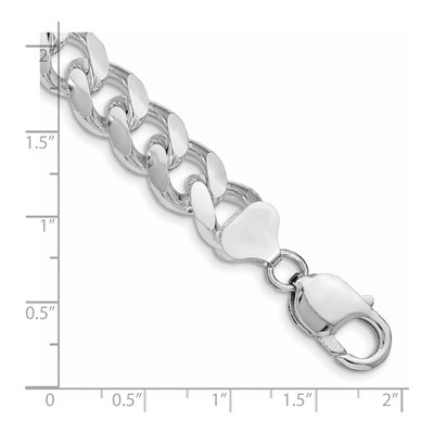 Sterling Silver 10.5mm Diamond-Cut Domed Curb Chain Bracelet – view 3