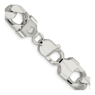 Sterling Silver 11mm Diamond-Cut Domed Curb Chain – view 3