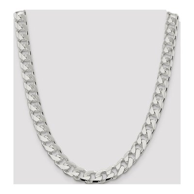 Sterling Silver 11mm Diamond-Cut Domed Curb Chain – view 4