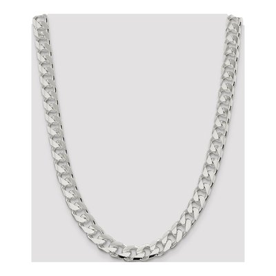 Sterling Silver 11mm Diamond-Cut Domed Curb Chain – view 4