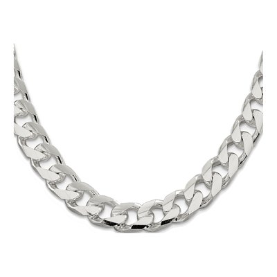 Sterling Silver 11mm Diamond-Cut Domed Curb Chain – view 2