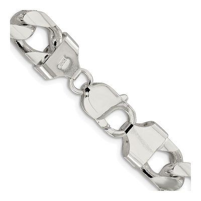 Sterling Silver 11mm Diamond-Cut Domed Curb Chain – view 3