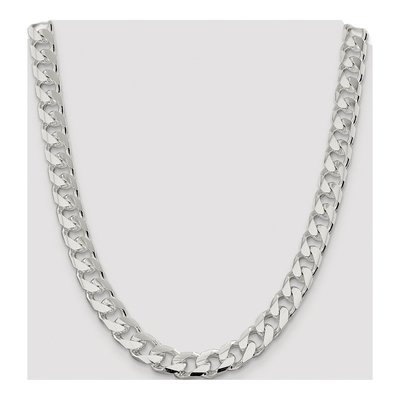 Sterling Silver 11mm Diamond-Cut Domed Curb Chain – view 4