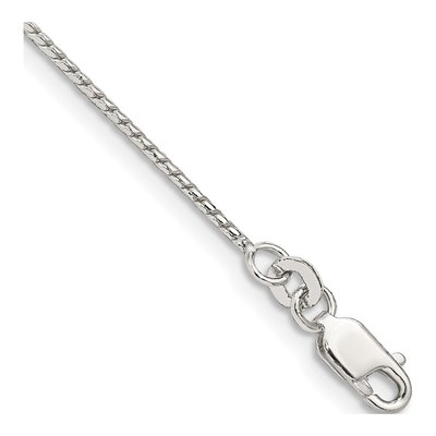 Sterling Silver 1mm Round Franco Chain Anklet