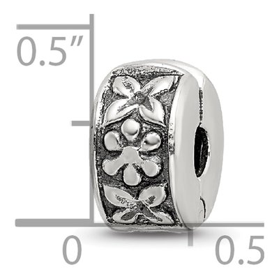 Sterling Silver Hinged Floral Clip Bead – view 5