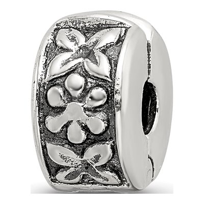 Sterling Silver Hinged Floral Clip Bead