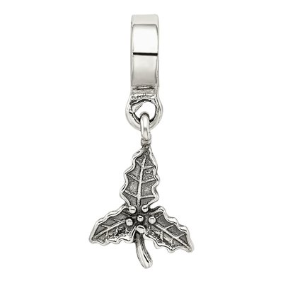 Sterling Silver Holly Leaf Dangle Bead – view 7