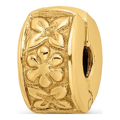 Gold-Plated Sterling Silver Floral Clip Bead