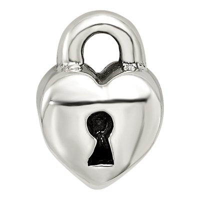 Sterling Silver Kids Heart Lock Bead – view 5