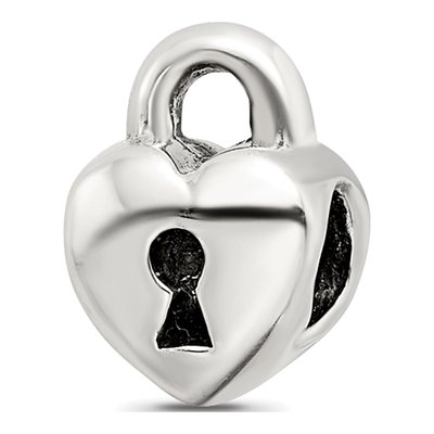 Sterling Silver Kids Heart Lock Bead