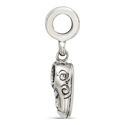 Sterling Silver Baby Shoe Dangle Bead – view 4