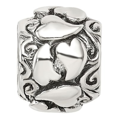 Sterling Silver Hearts Bead – view 3