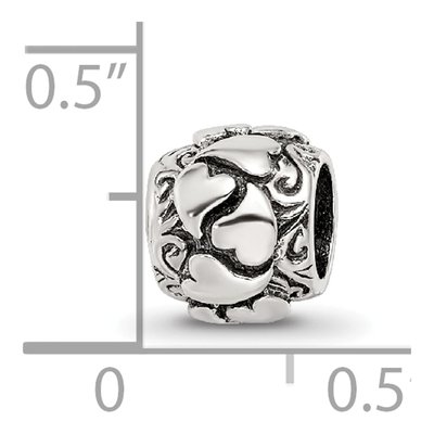 Sterling Silver Hearts Bead – view 4