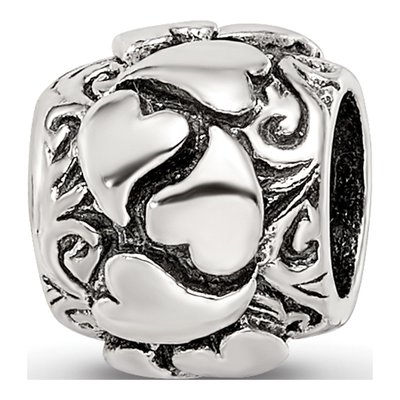 Sterling Silver Hearts Bead