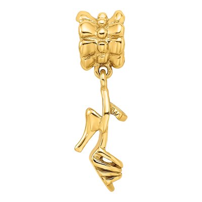 Gold-Plated Sterling Silver High Heel Shoe Dangle Bead – view 6