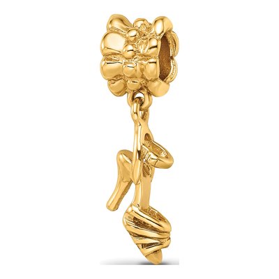 Gold-Plated Sterling Silver High Heel Shoe Dangle Bead