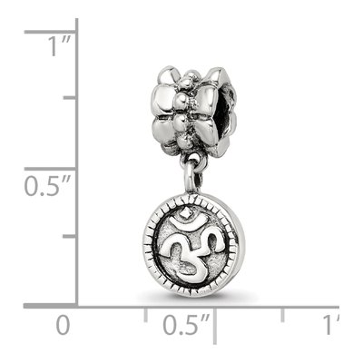 Sterling Silver Om Symbol Dangle Bead – view 5