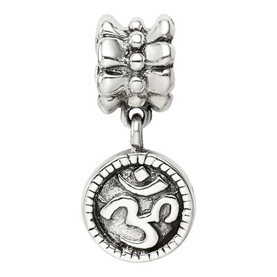 Sterling Silver Om Symbol Dangle Bead – view 6