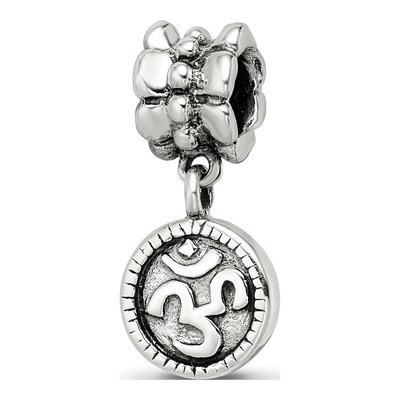 Sterling Silver Om Symbol Dangle Bead