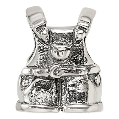 Sterling Silver Kids Overalls Bead – view 5