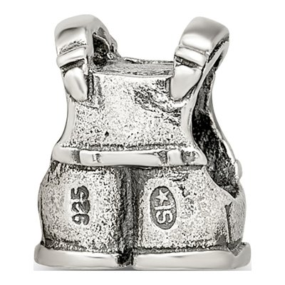 Sterling Silver Kids Overalls Bead – view 7
