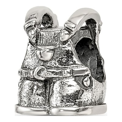 Sterling Silver Kids Overalls Bead