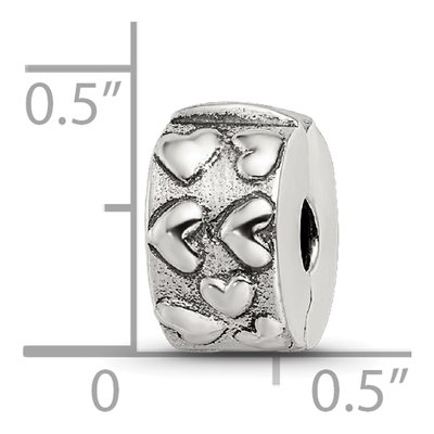 Sterling Silver Hinged Hearts Clip Bead – view 6
