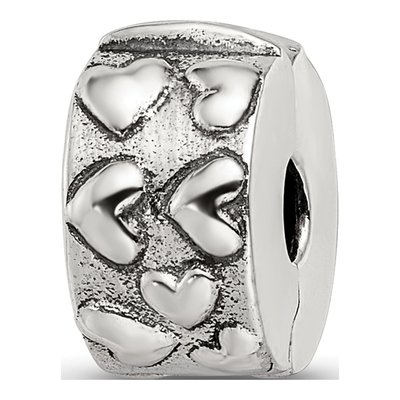 Sterling Silver Hinged Hearts Clip Bead