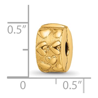 Gold-Plated Sterling Silver Hinged Hearts Clip Bead – view 7