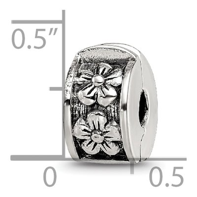 Sterling Silver Floral Hinged Clip Bead – view 6
