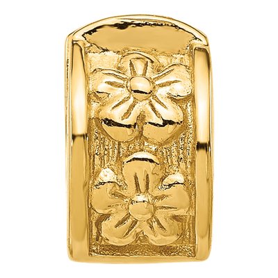 Gold-Plated Sterling Silver Floral Clip Bead – view 4