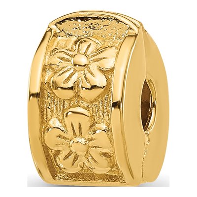 Gold-Plated Sterling Silver Floral Clip Bead